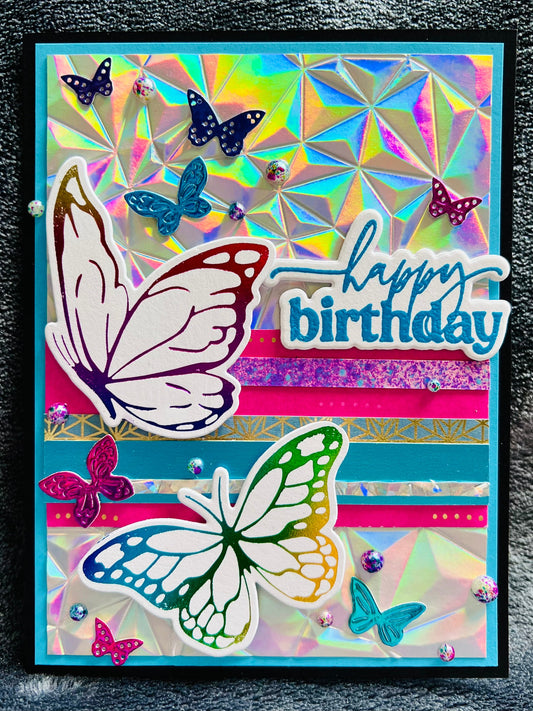 Kaleidoscope Butterflies Birthday Card