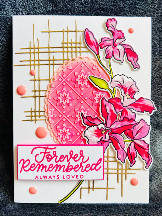 Forever Remembered Cattleya Sympathy Card