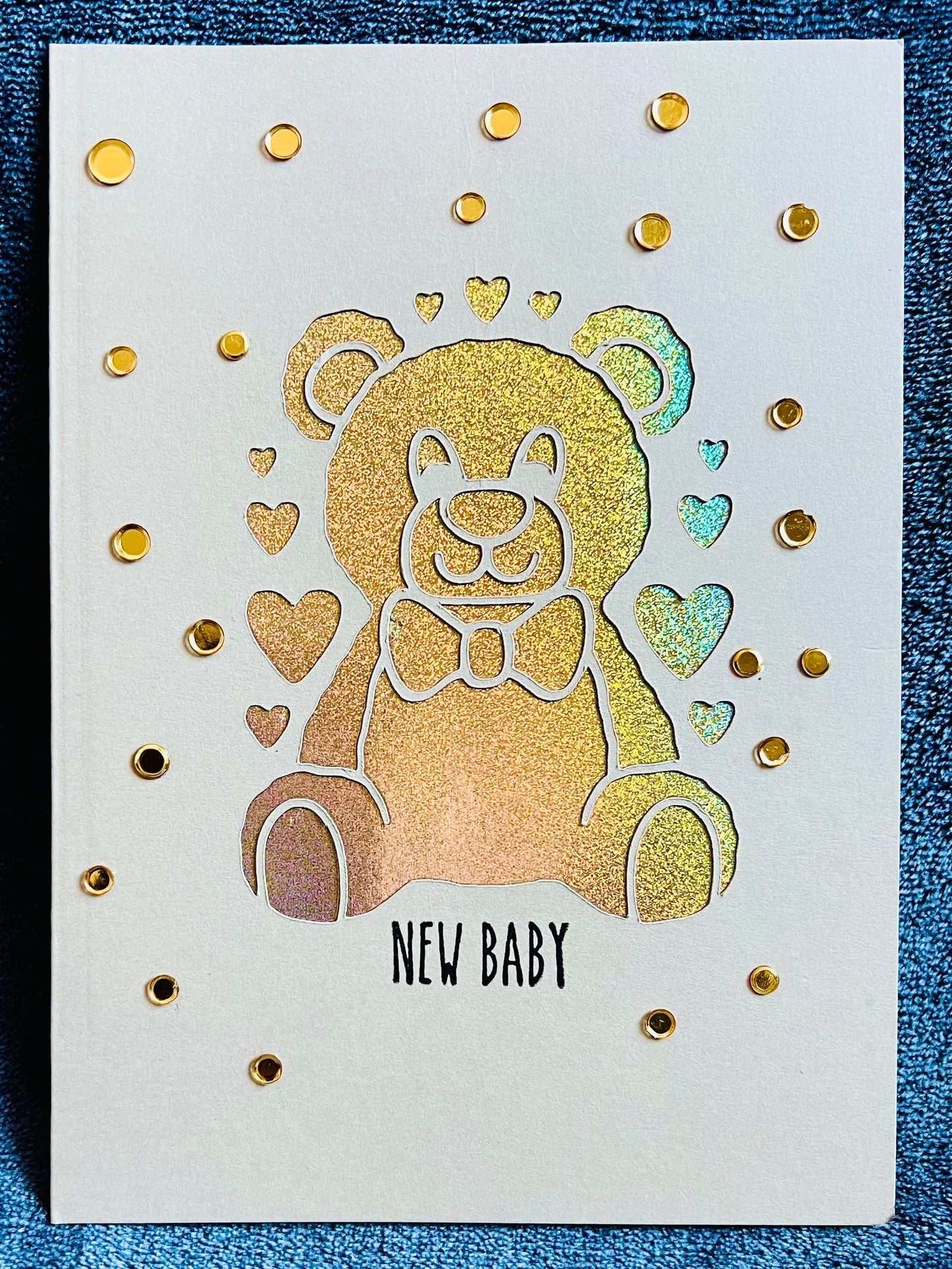 Teddy Bear Cutout Baby Card