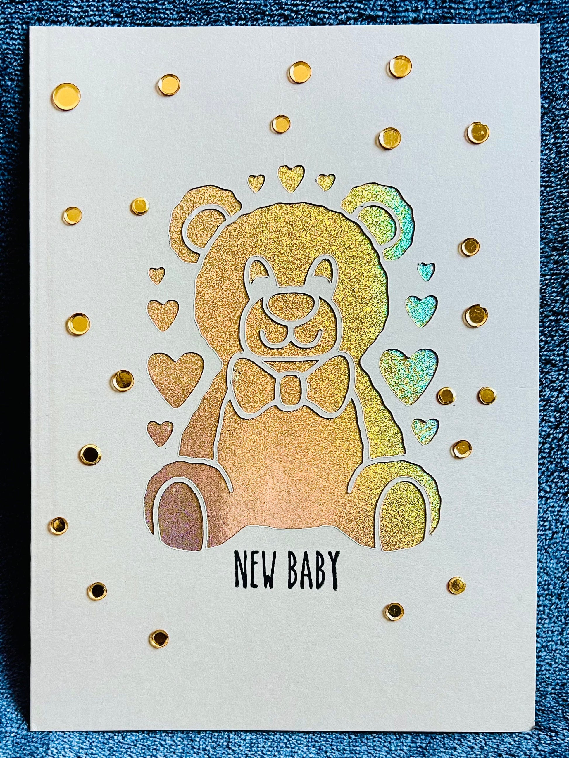 Teddy Bear Cutout Baby Card