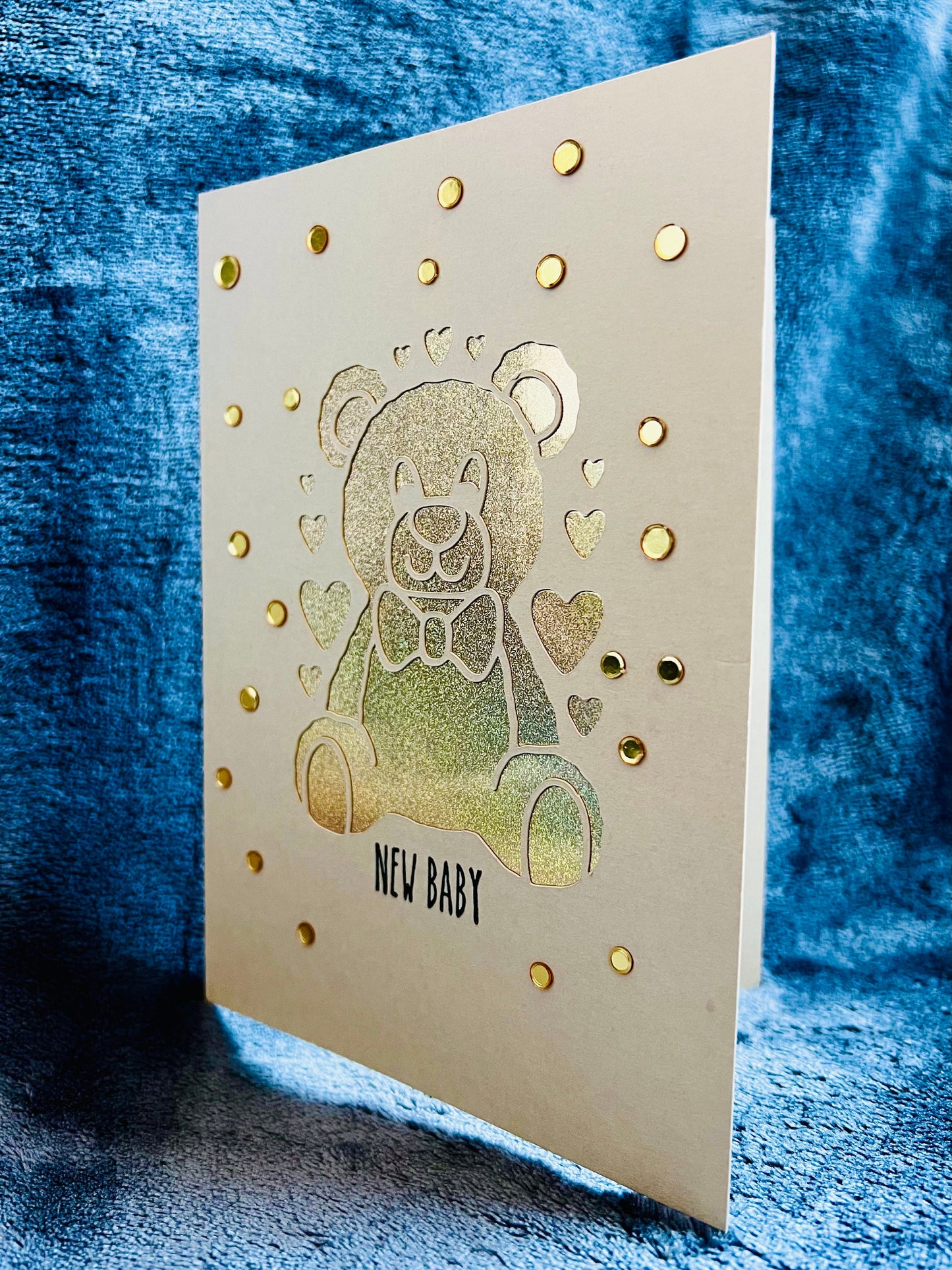 Teddy Bear Cutout Baby Card
