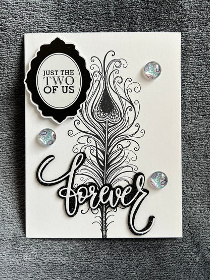 Feather Love Anniversary Card - Just the Two of Us, Romantic Celebration, Intimate Moments Captured