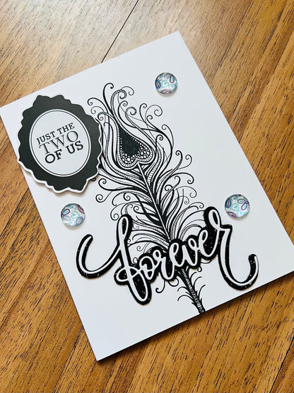 Feather Love Anniversary Card - Just the Two of Us, Romantic Celebration, Intimate Moments Captured