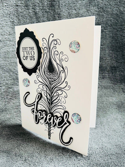 Feather Love Anniversary Card - Just the Two of Us, Romantic Celebration, Intimate Moments Captured