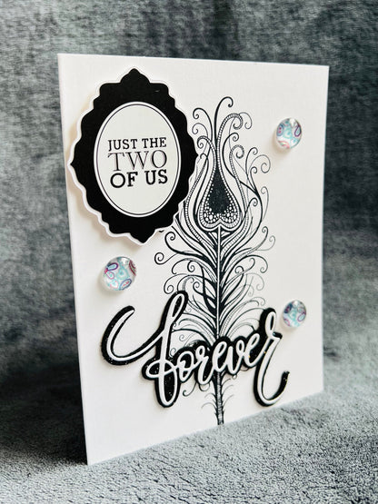 Feather Love Anniversary Card - Just the Two of Us, Romantic Celebration, Intimate Moments Captured