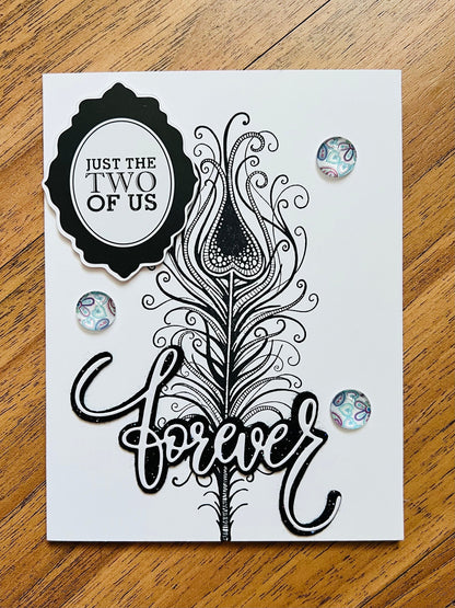 Feather Love Anniversary Card - Just the Two of Us, Romantic Celebration, Intimate Moments Captured