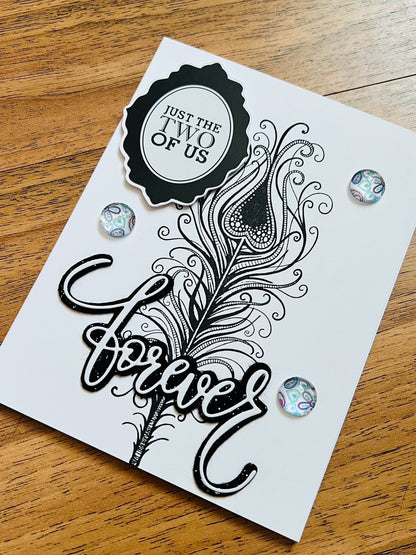 Feather Love Anniversary Card - Just the Two of Us, Romantic Celebration, Intimate Moments Captured