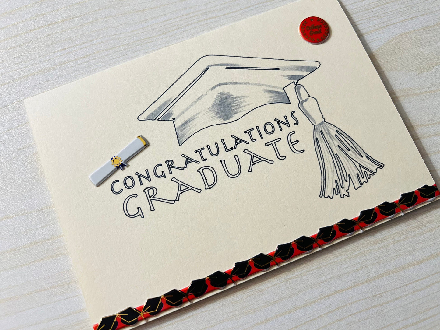 Congratulations Graduate Cap and Diploma Card