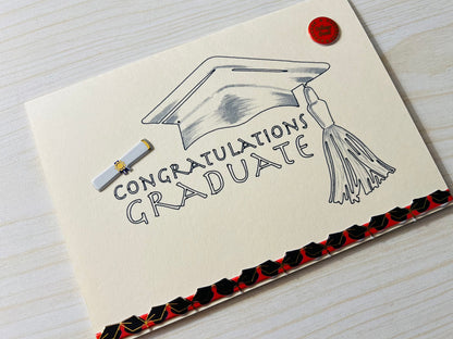 Congratulations Graduate Cap and Diploma Card