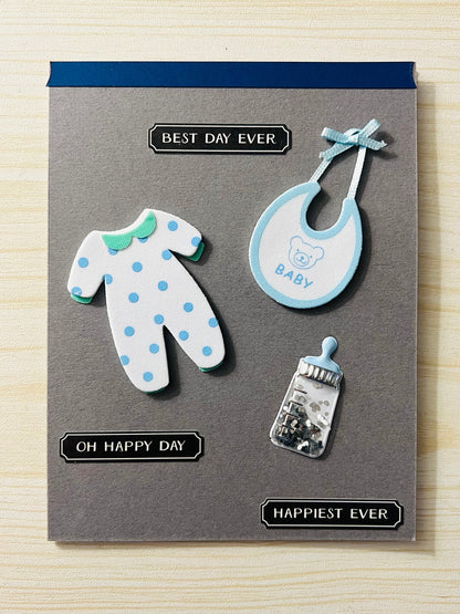 Best Day Ever Baby Bottle Shaker Card for a Boy, Delightful Celebration Greeting for New Parents and Their Little One