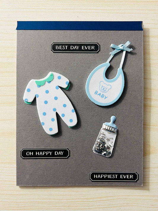 Best Day Ever Baby Bottle Shaker Card for a Boy, Delightful Celebration Greeting for New Parents and Their Little One