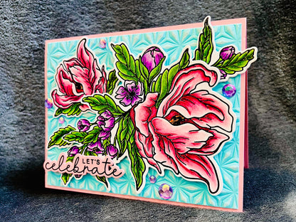 Blooming Pink Blossoms Let’s Celebrate Card