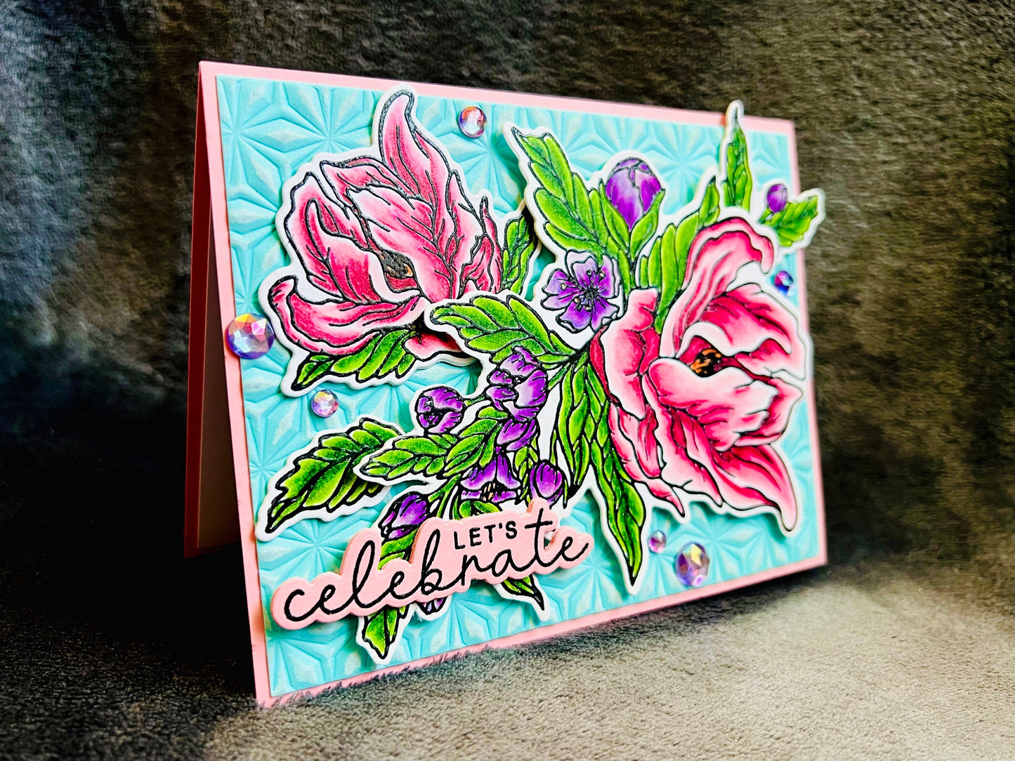 Blooming Pink Blossoms Let’s Celebrate Card