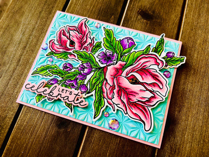 Blooming Pink Blossoms Let’s Celebrate Card