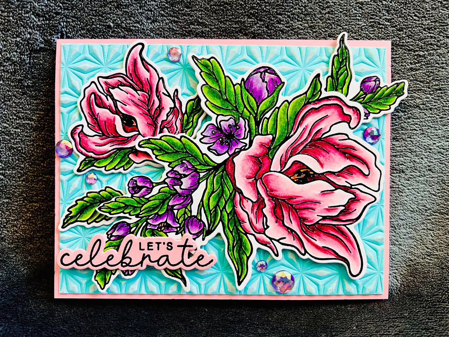 Blooming Pink Blossoms Let’s Celebrate Card