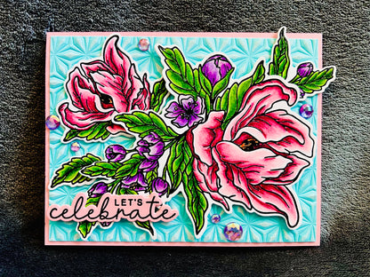 Blooming Pink Blossoms Let’s Celebrate Card
