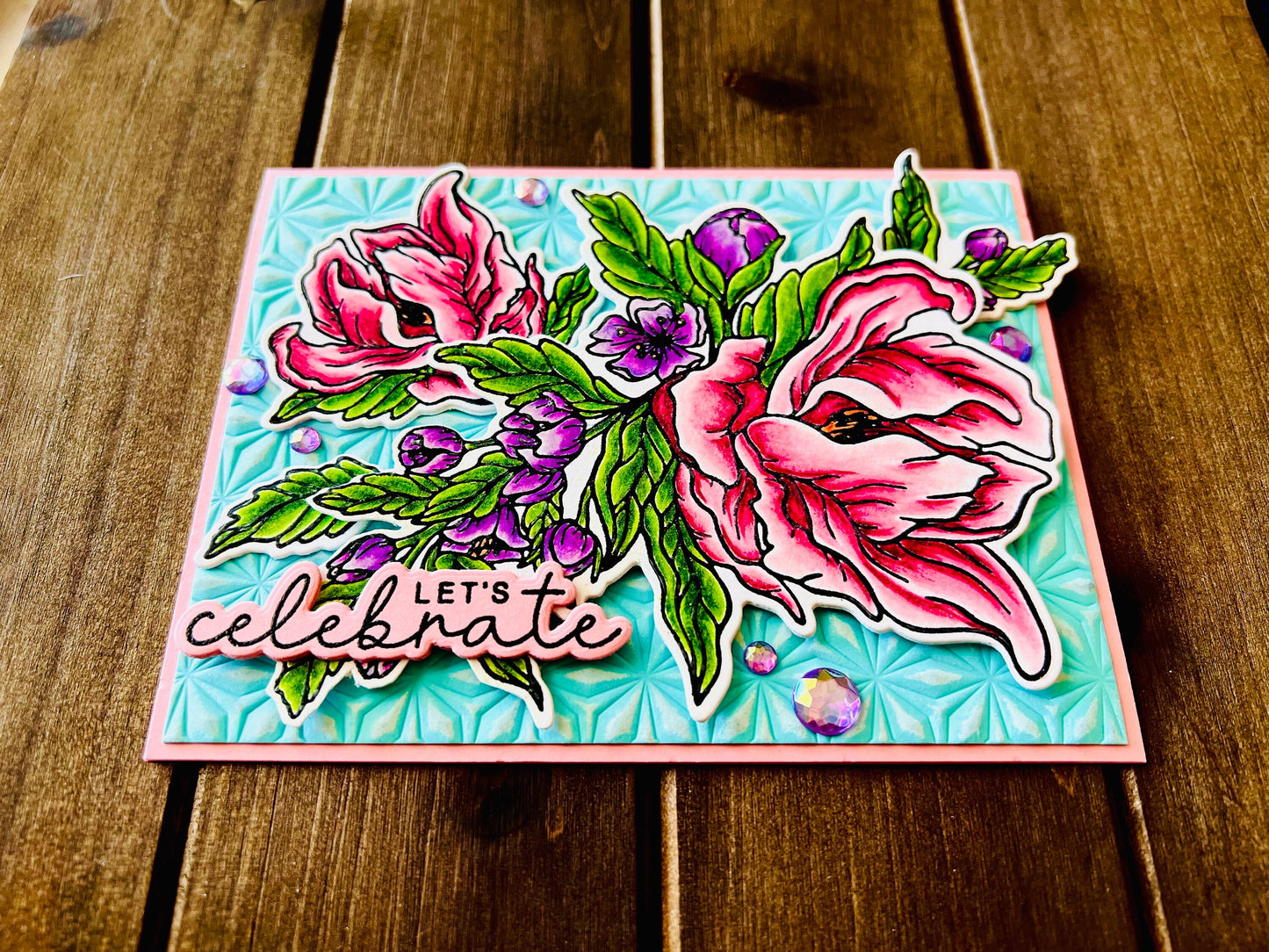 Blooming Pink Blossoms Let’s Celebrate Card