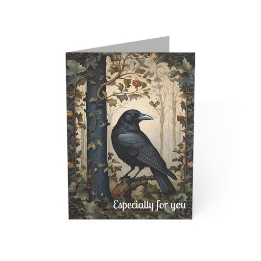 Black Raven Boho Style Greeting Card | Especially for You | Designed by AiPhoenixArtworks - 5x7 Inch