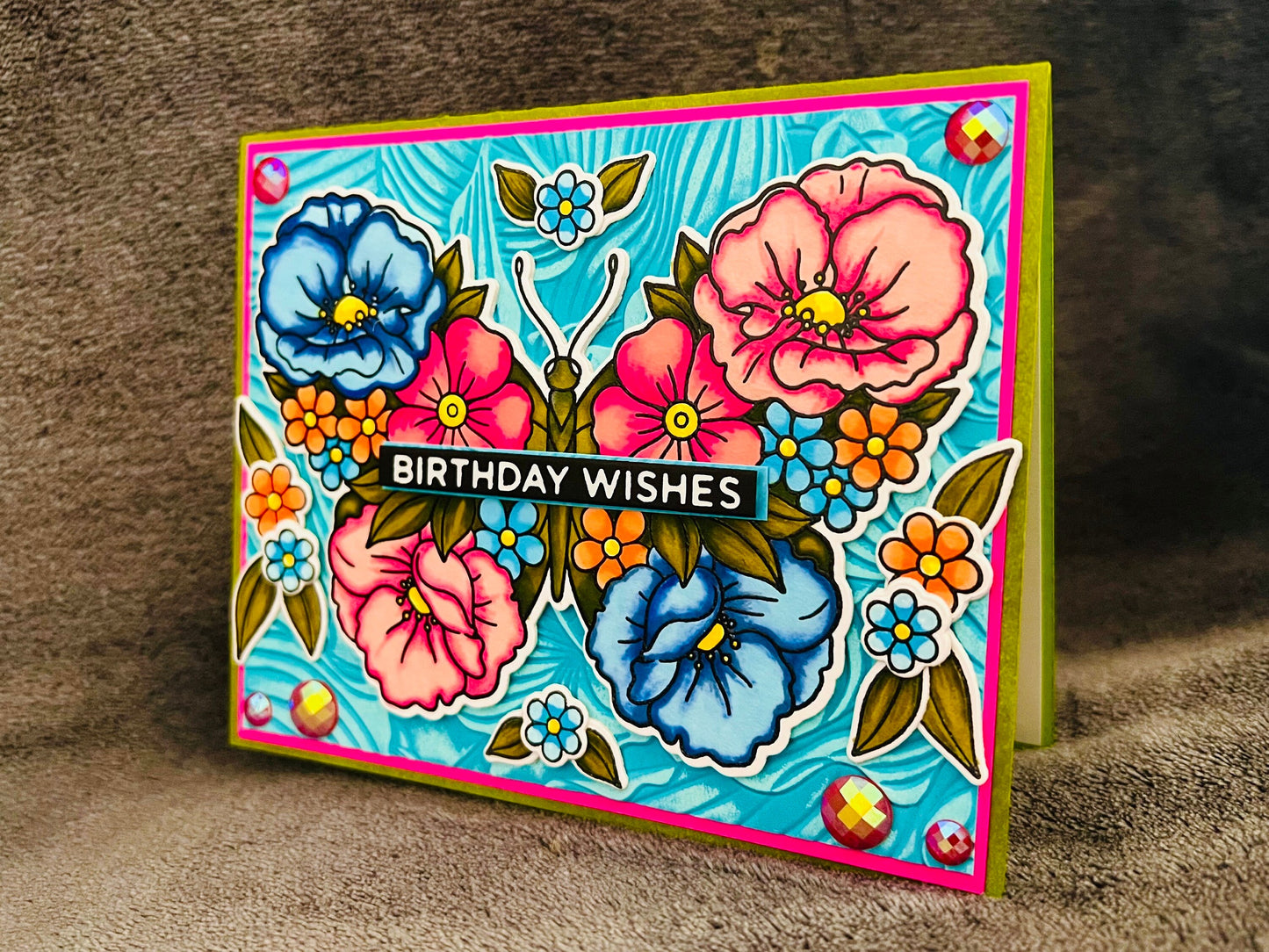 Floral Butterfly Birthday Wishes Card
