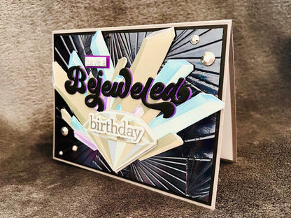 Bejeweled Birthday Silver Gems Card