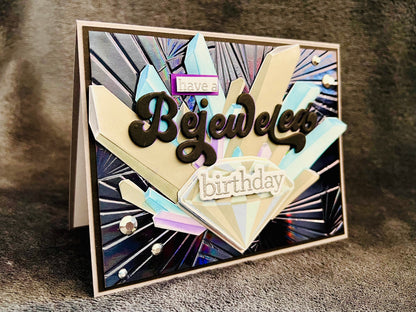Bejeweled Birthday Silver Gems Card