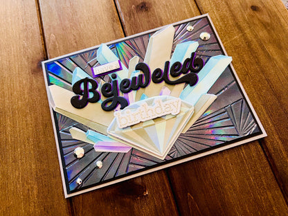 Bejeweled Birthday Silver Gems Card
