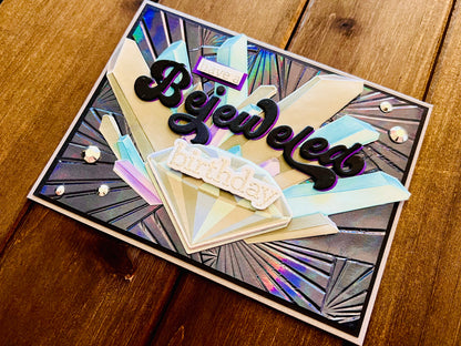 Bejeweled Birthday Silver Gems Card