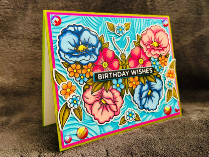 Floral Butterfly Birthday Wishes Card