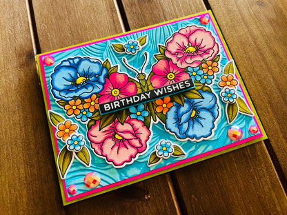 Floral Butterfly Birthday Wishes Card