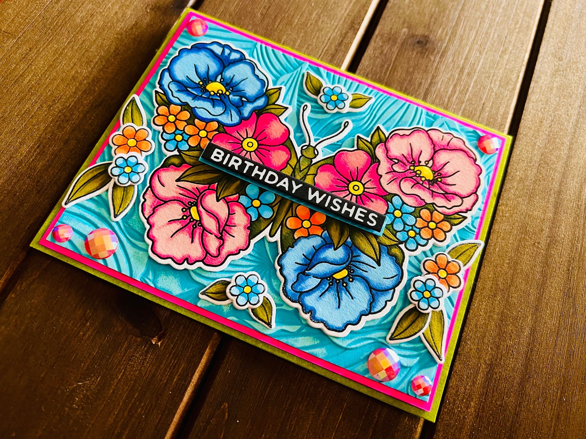 Floral Butterfly Birthday Wishes Card