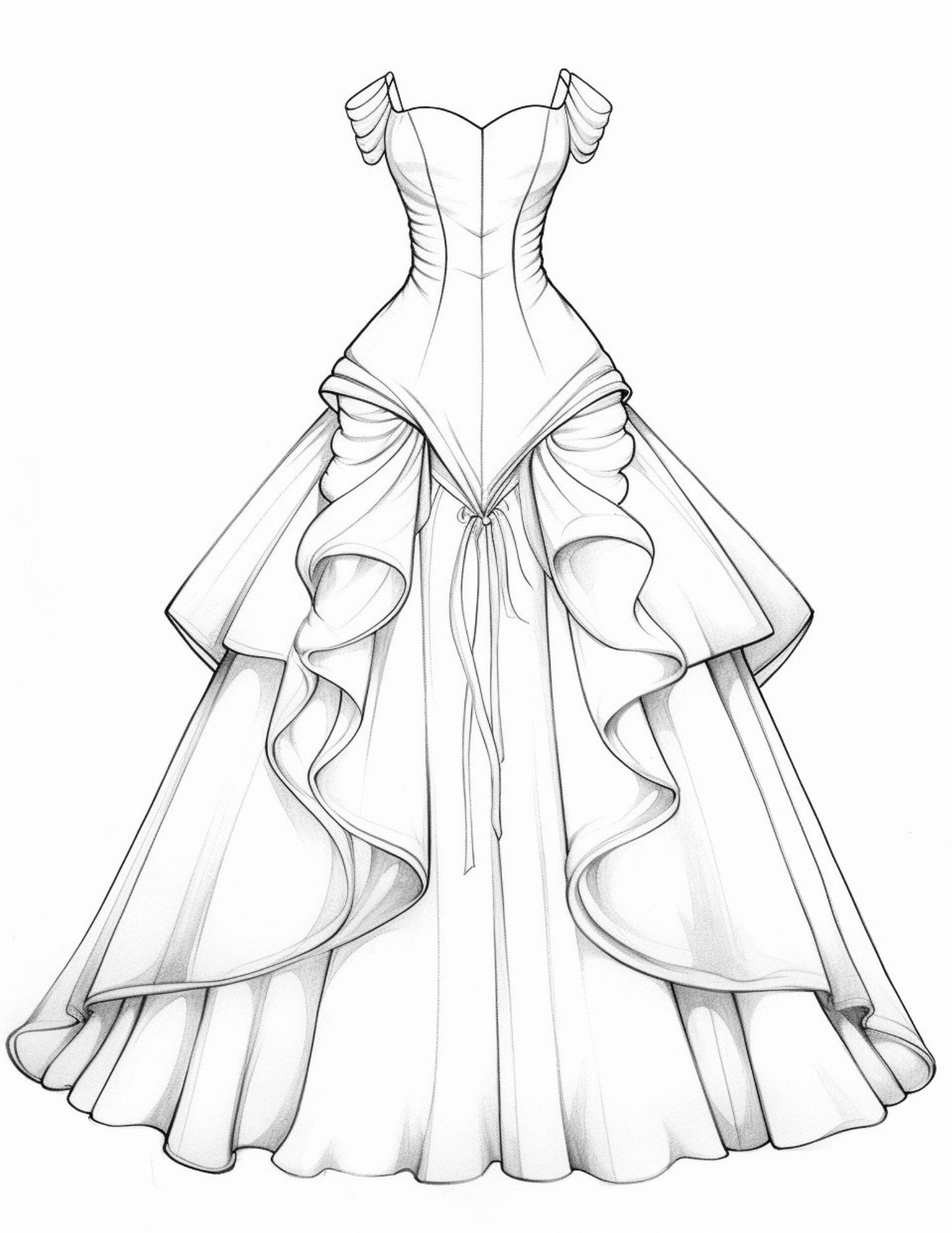 Belle of the Ball Gowns Coloring Book | 50 beautiful illustrations | PDF Digital Download