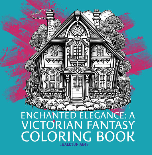 Enchanted Elegance: A Victorian Fantasy Coloring Book | 8x8 inch pages | 35 Unique and detailed illustrations | PDF Instant Download