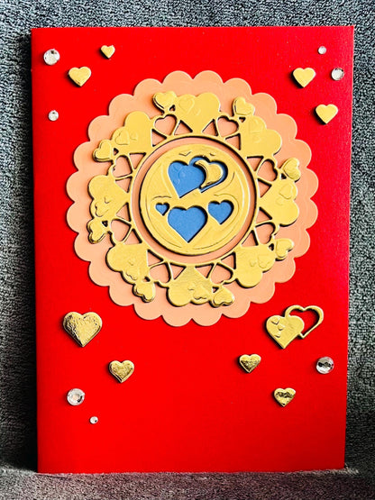 Gold Hearts I Love You 3D Pop Up Card - Perfect for Anniversaries, Valentine's Day, and Special Occasions