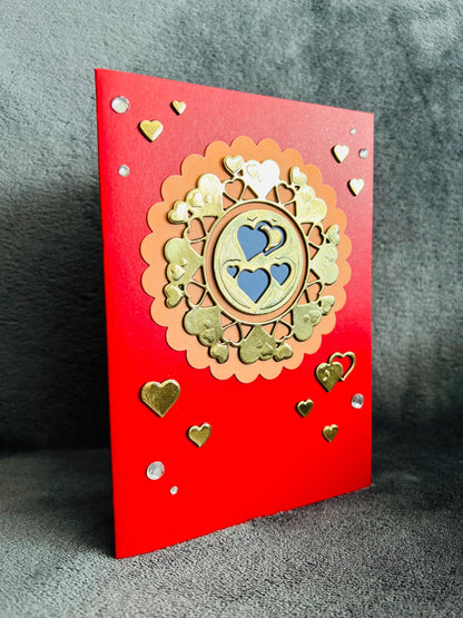Gold Hearts I Love You 3D Pop Up Card - Perfect for Anniversaries, Valentine's Day, and Special Occasions