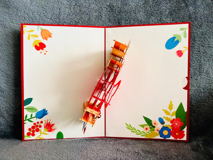 Gold Hearts I Love You 3D Pop Up Card - Perfect for Anniversaries, Valentine's Day, and Special Occasions