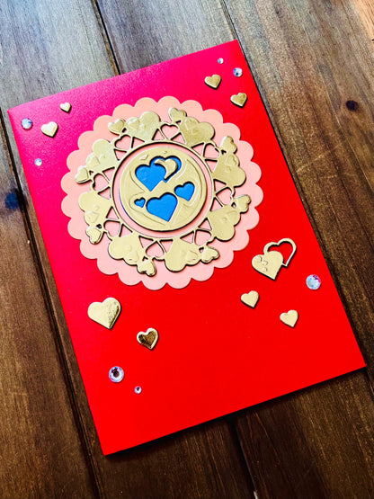 Gold Hearts I Love You 3D Pop Up Card - Perfect for Anniversaries, Valentine's Day, and Special Occasions