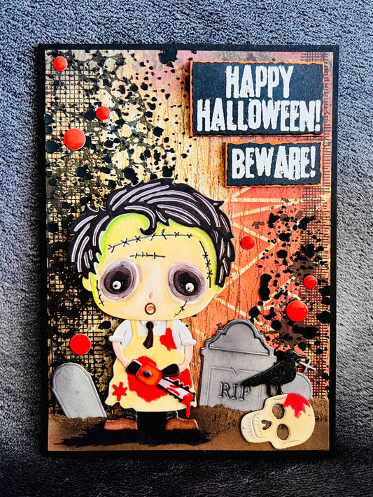 Deranged Maniac Horror Halloween Card