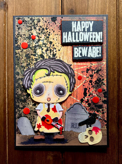 Deranged Maniac Horror Halloween Card