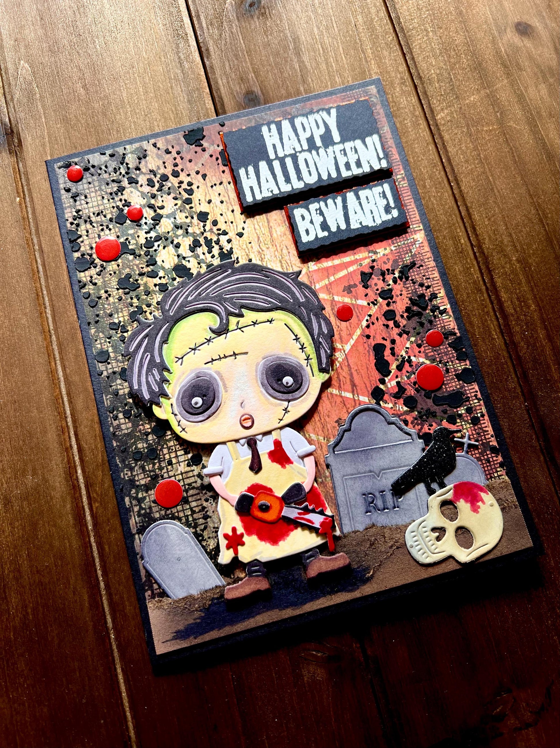 Deranged Maniac Horror Halloween Card