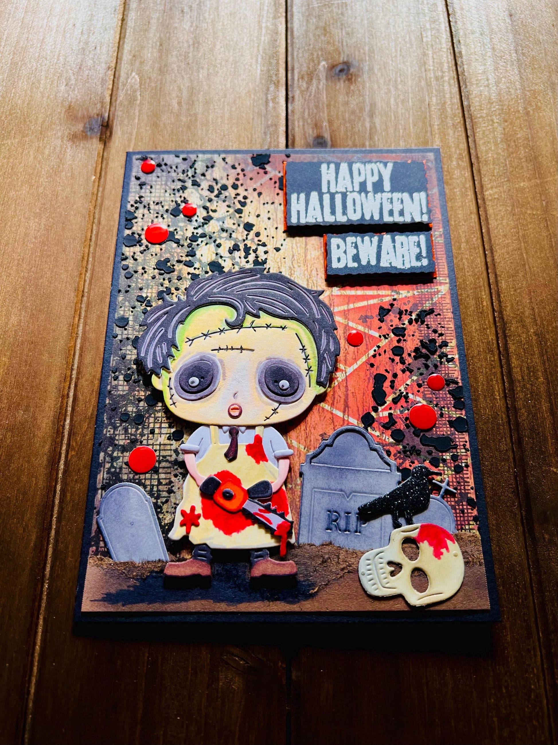 Deranged Maniac Horror Halloween Card