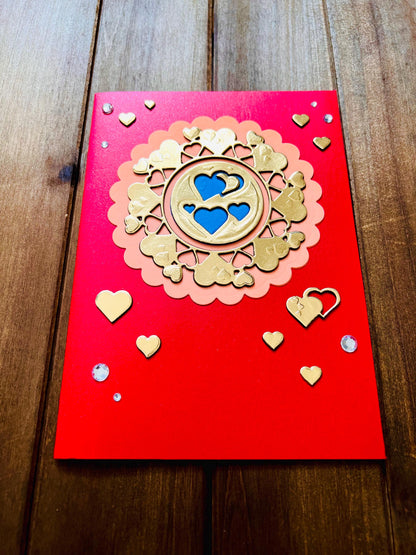 Gold Hearts I Love You 3D Pop Up Card - Perfect for Anniversaries, Valentine's Day, and Special Occasions
