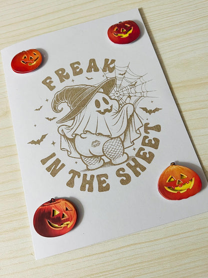 Laser Etched Mooning Ghost Halloween Card