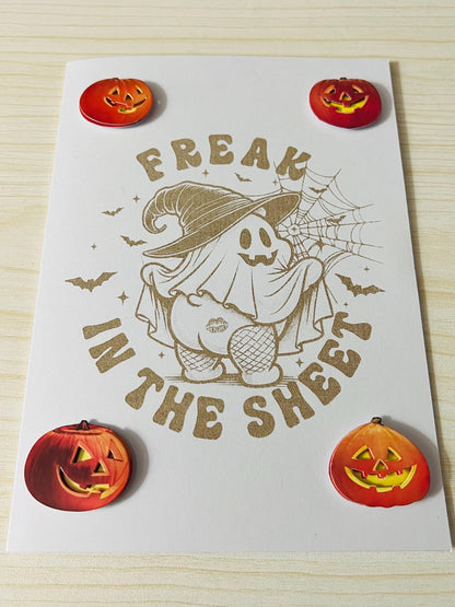 Laser Etched Mooning Ghost Halloween Card