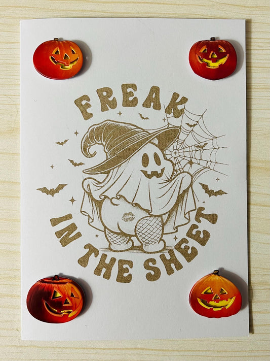 Laser Etched Mooning Ghost Halloween Card