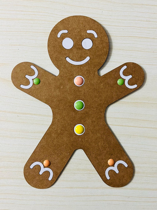 Gingerbread Man Shaped Blank Christmas Card