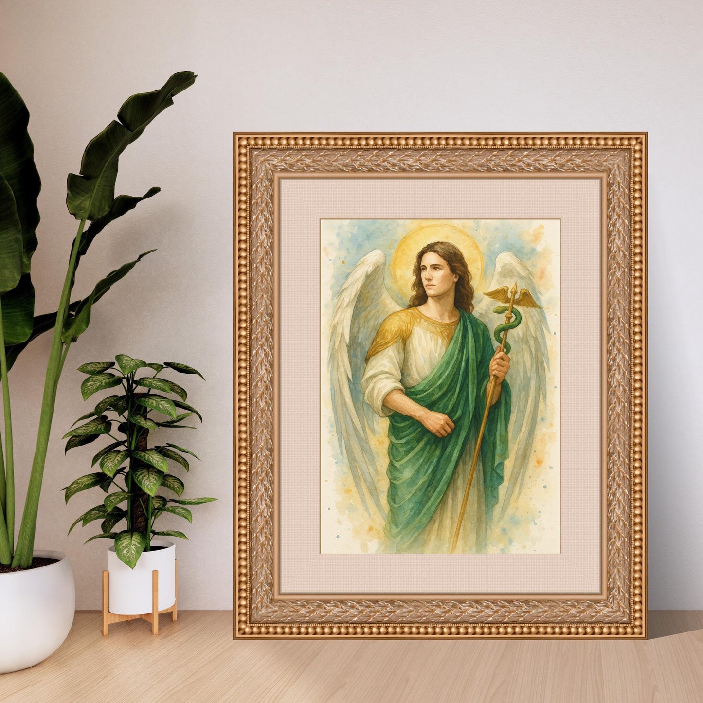 Archangel Watercolor Print Set: Spiritual Angel Decor (Instant Download)
