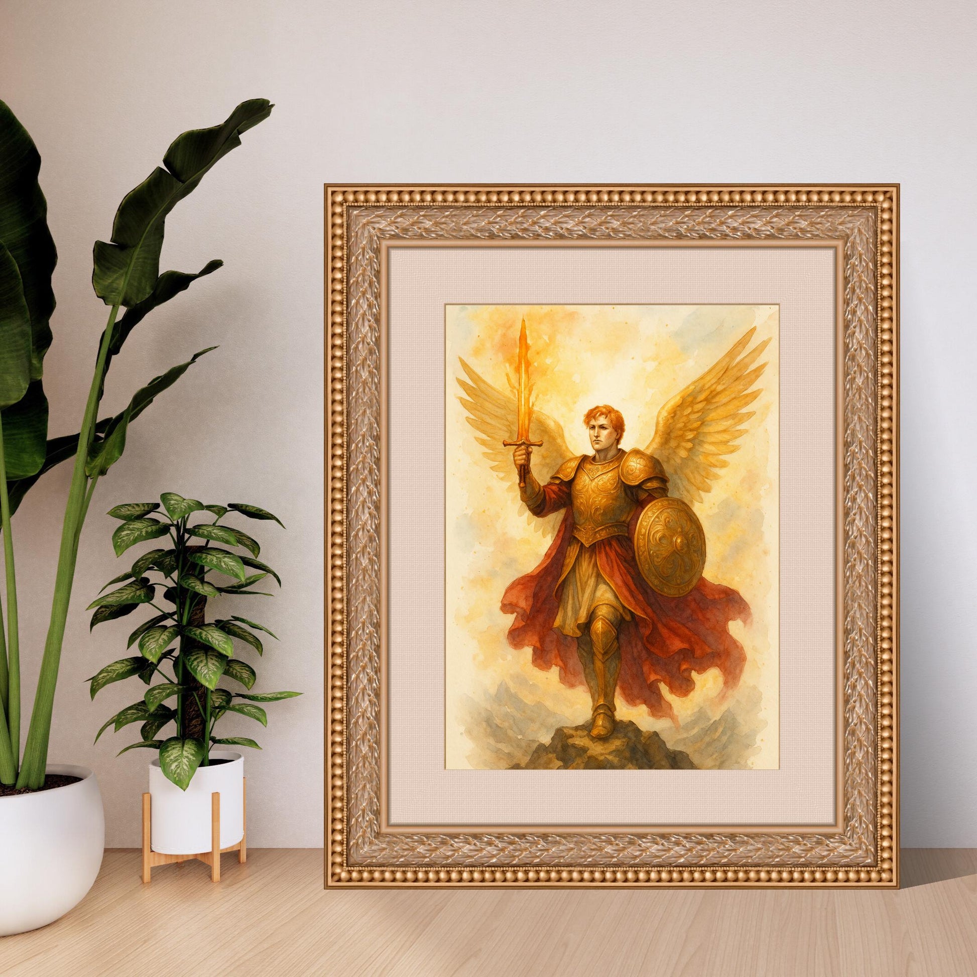 Archangel Watercolor Print Set: Spiritual Angel Decor (Instant Download)