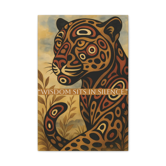 Indigenous Jaguar Canvas Art: Tribal Home Decor (16x24)