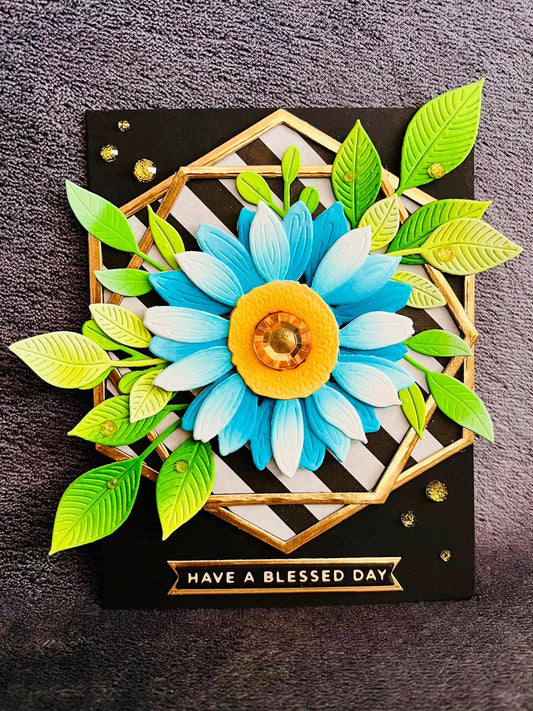 Blue Daisy Have a Blessed Day Card