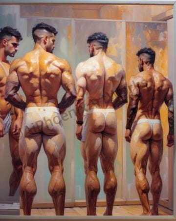 Abstract Bodybuilder Art Print: Male Physique, Gym Decor (Digital Download)